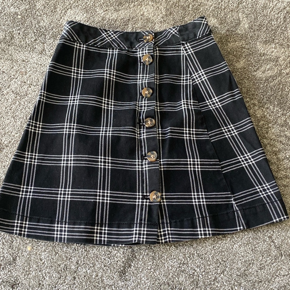 High Waisted Plaid Skirt